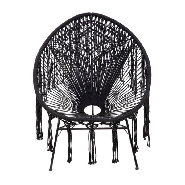 Fåtölj | ACAPULCO SPIRIT | gjord av svart macrame textilsnöre | 93x73x85 cm | 870977