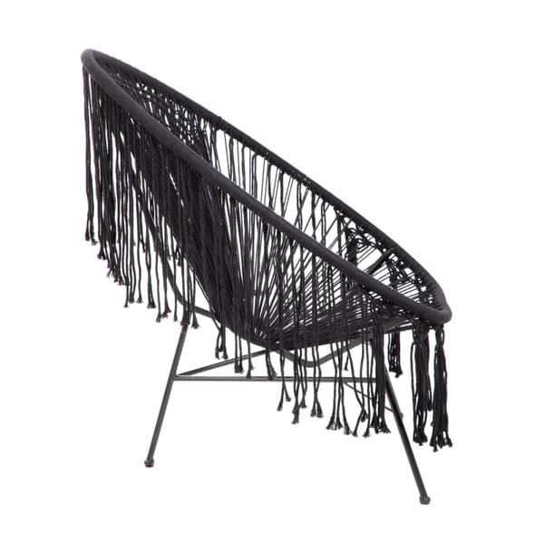 Fåtölj | ACAPULCO SPIRIT | gjord av svart macrame textilsnöre | 93x73x85 cm | 870977