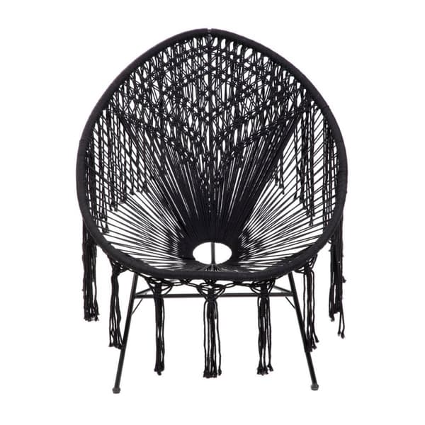 Fåtölj | ACAPULCO SPIRIT | gjord av svart macrame textilsnöre | 93x73x85 cm | 870977