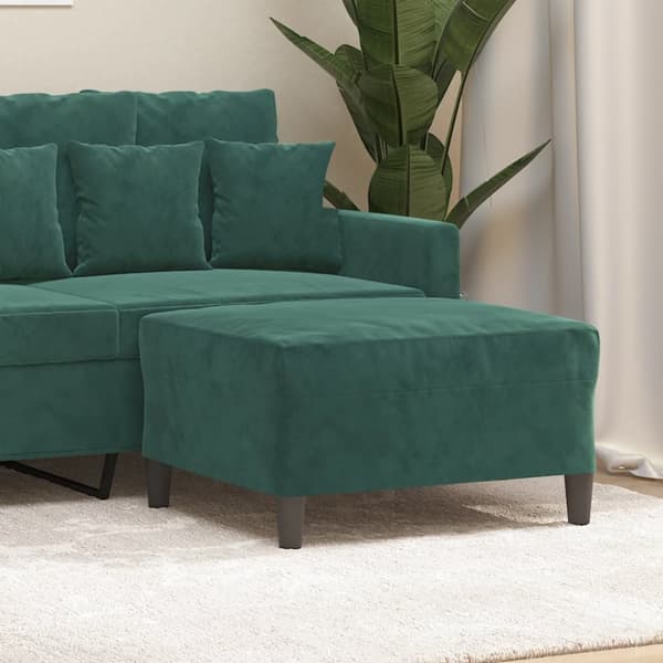 fodskammel 70x55x41 cm velour mørkegrøn