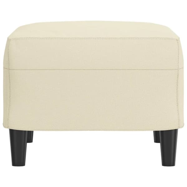 fodskammel 60x50x41 cm kunstlæder cremefarvet