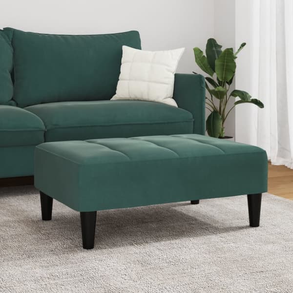 Fotpall mörkgrön 77x55x31 cm sammet