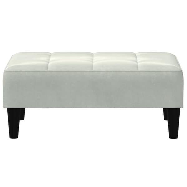 fodskammel 77x55x31 cm velour lysegrå
