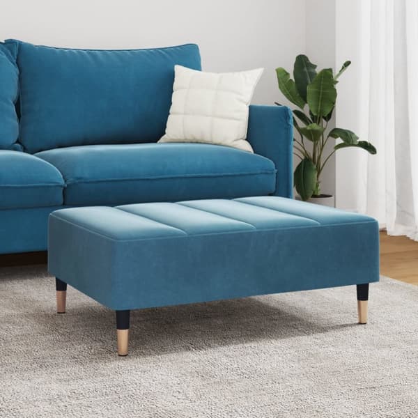 fodskammel 77x55x31 cm velour blå