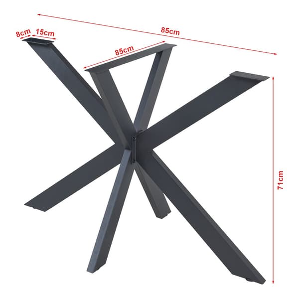 Bordsben Oberau 85x85x71 cm pulverlackerat stål stjärnformad [en.casa]