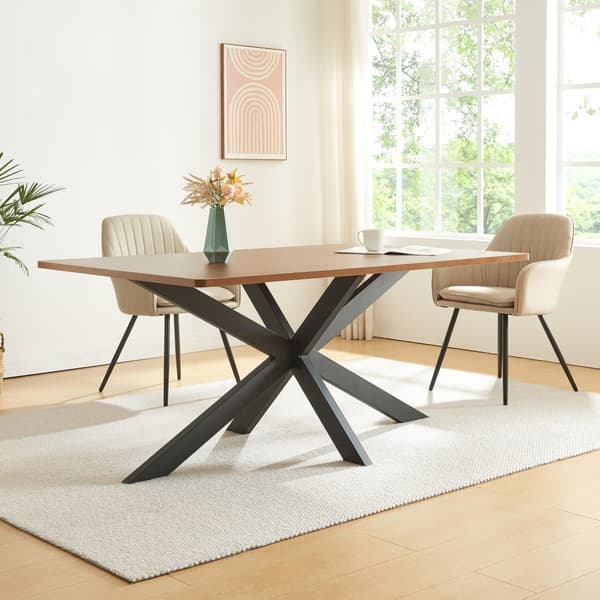 Bordsben Oberau 150x78x71 cm pulverlackerat stål stjärnformad [en.casa]