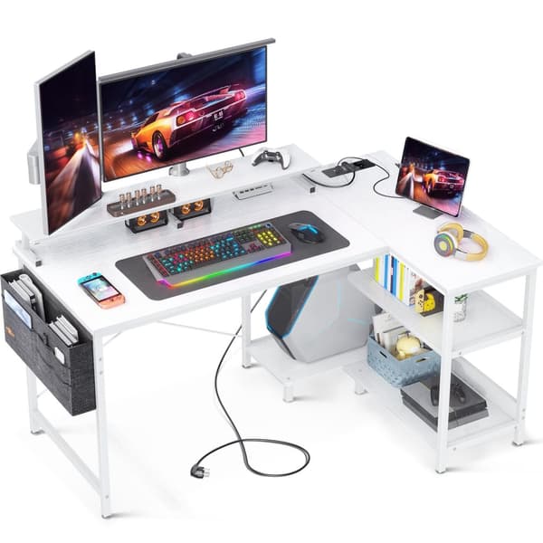 Pelipöytä USB+AC Valkoinen 120 cm