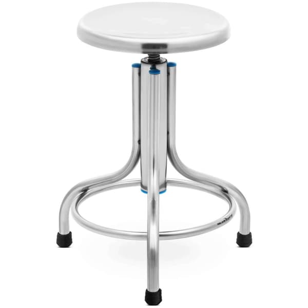 Taburet, værkstedslaboratorietaburet, rustfrit stål, 45-60 cm, op til 150 kg