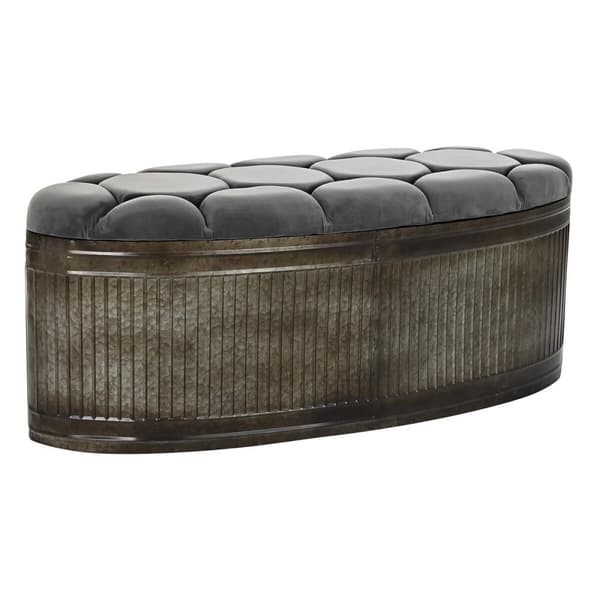 Sittpall DKD Home Decor Grå Metall 117 x 42 x 47 cm
