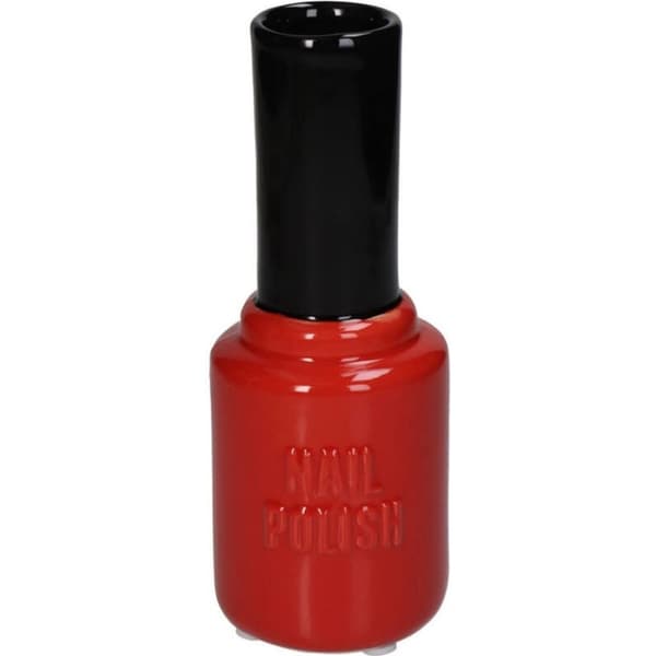 Nagellack Vas 7x7x18,5 cm Röd/Svart