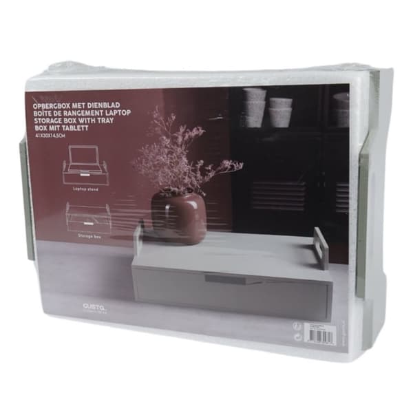 Gusta Træ Laptop Bord 41x30x14,5 cm Grøn-grå