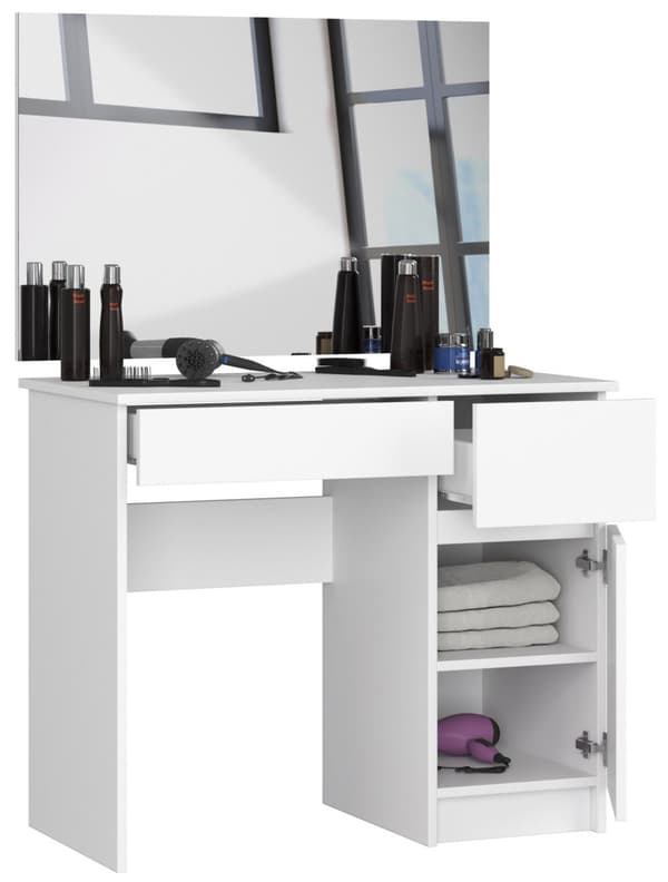 Peili- ja meikkipöytä CLP P-2/SL 900x600 OIKEA VALKOINEN