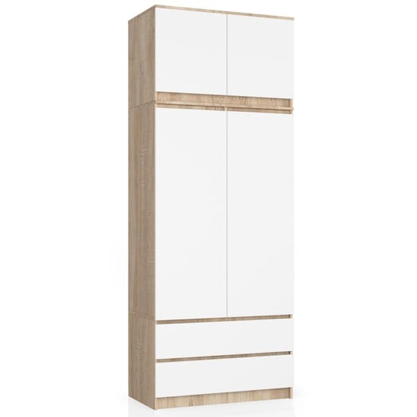 OVERSKAB TIL SKAB S90 2D 2SK CLP SONOMA / HVID