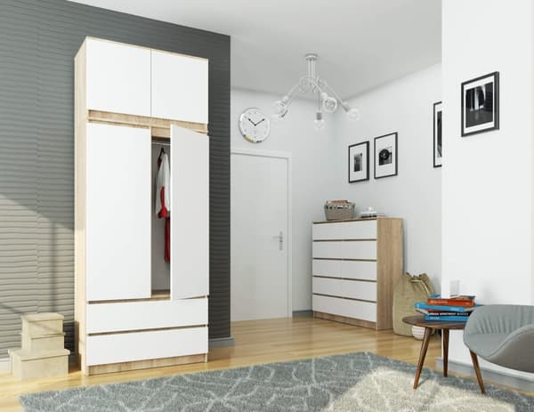 OVERSKAB TIL SKAB S90 2D 2SK CLP SONOMA / HVID