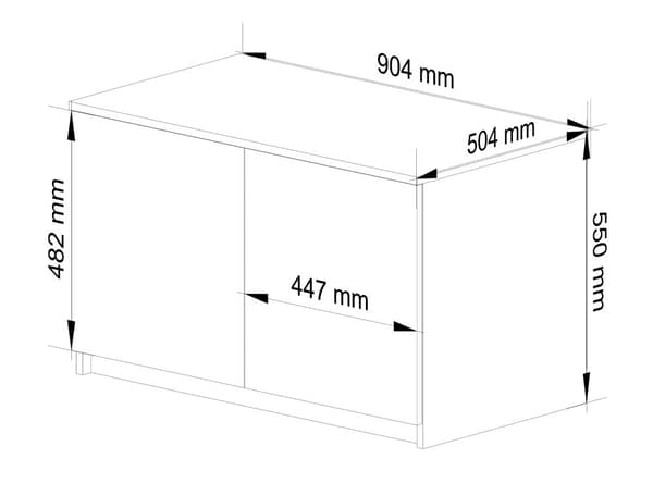 Skabstillæg S 90 cm - wenge-hvid - 2 døre