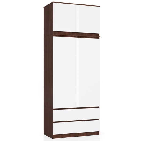 Skabstillæg S 90 cm - wenge-hvid - 2 døre