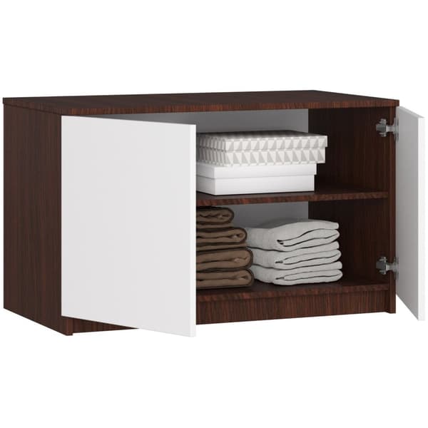 Skabstillæg S 90 cm - wenge-hvid - 2 døre