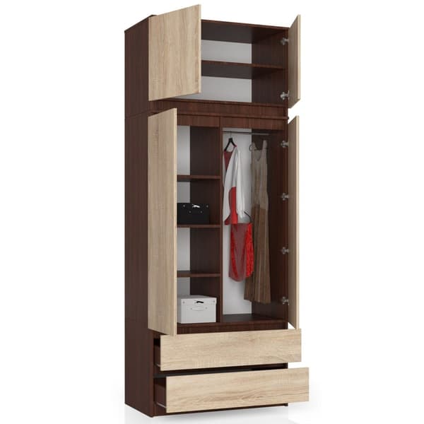 Skuffe til skab S 90 cm - wenge-douglas sonoma - 2 døre