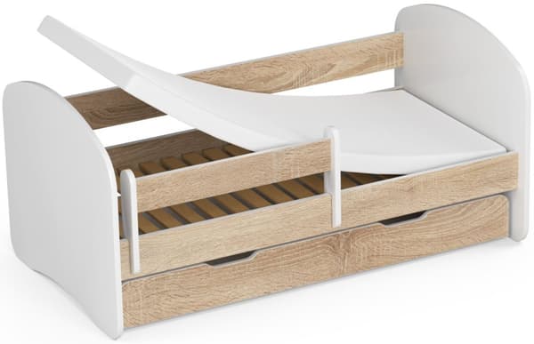 Børneseng SMILE 140x70 Dæmpet Sonoma + Madras