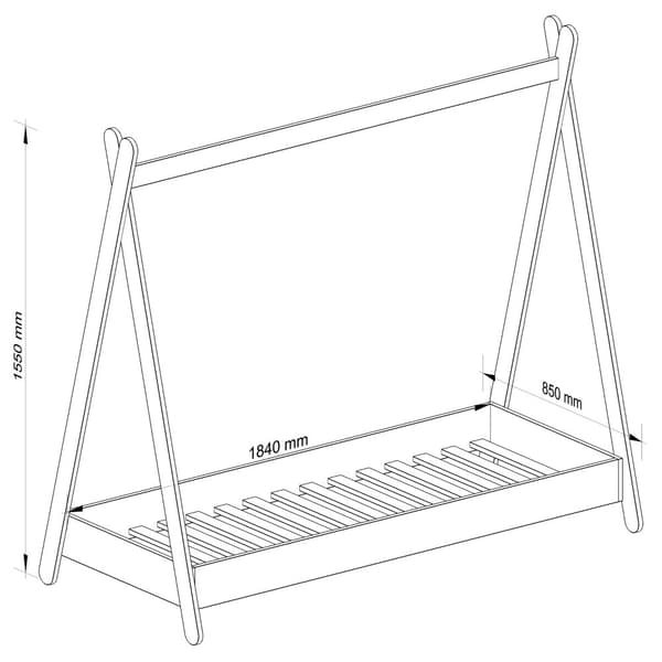 Lasten sänky 180x80 GEM patjalla valkoinen