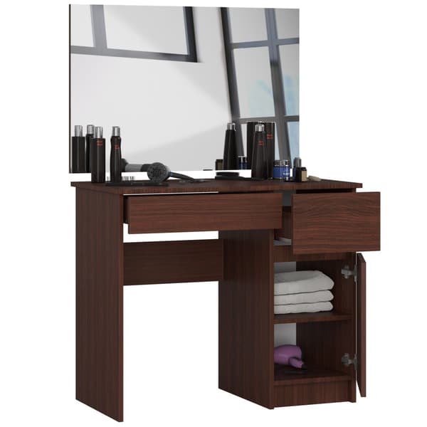 Toiletbord med spejl CLP P-2/SL 900x600 HØJRE WENGE