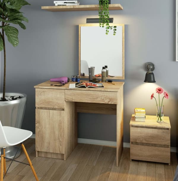 Sminkbord med spegel CLP P-2/SL VÄNSTER DÄLJ SONOMA