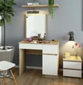 Miniatyrbillede 5 af 5: Toiletbord med spejl CLP P-2/SL HØJRE DÆL SONOMA / HVID