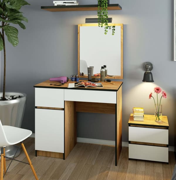 Toiletbord med spejl CLP P-2/SL VENSTRE DÆK CRAFT / HVID