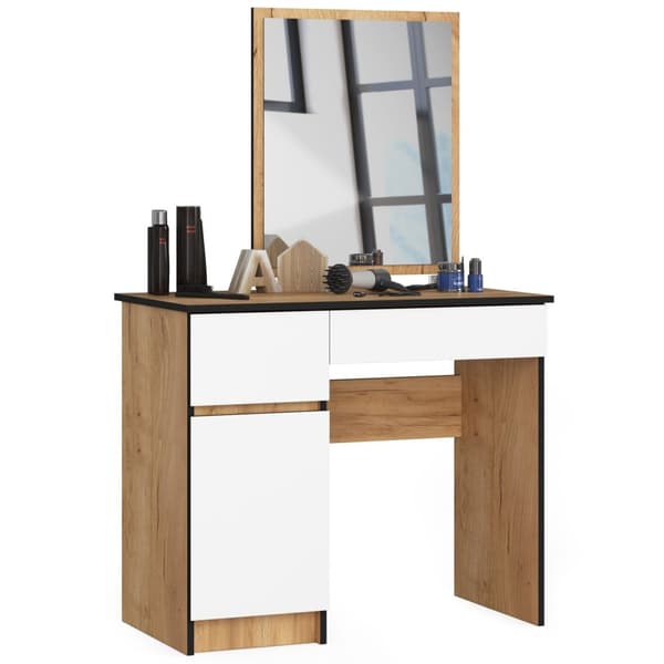 Toiletbord med spejl CLP P-2/SL VENSTRE DÆK CRAFT / HVID