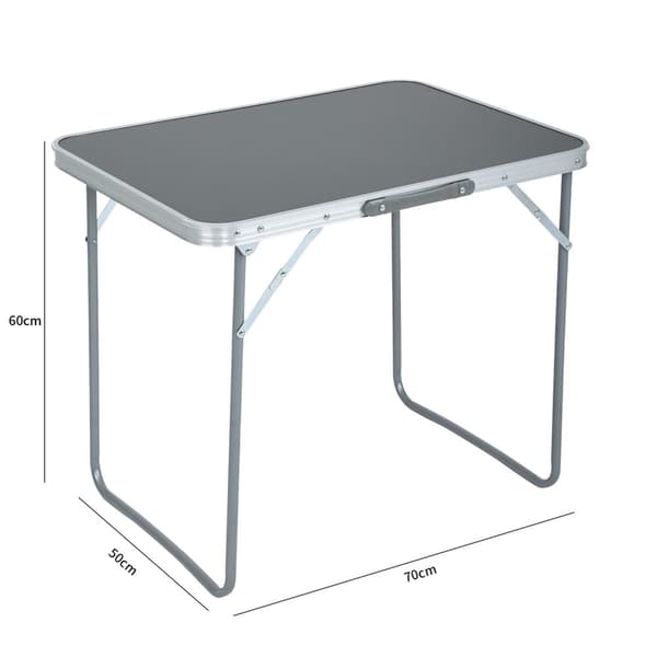 Sammenklappeligt campingbord ARES 70x50 cm Grå
