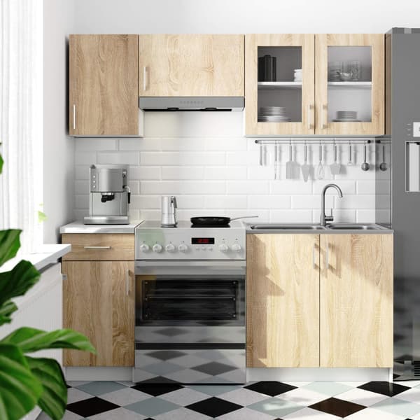 Skab LIMA Vitrine W80 H580 HVID/DÆK SONOMA