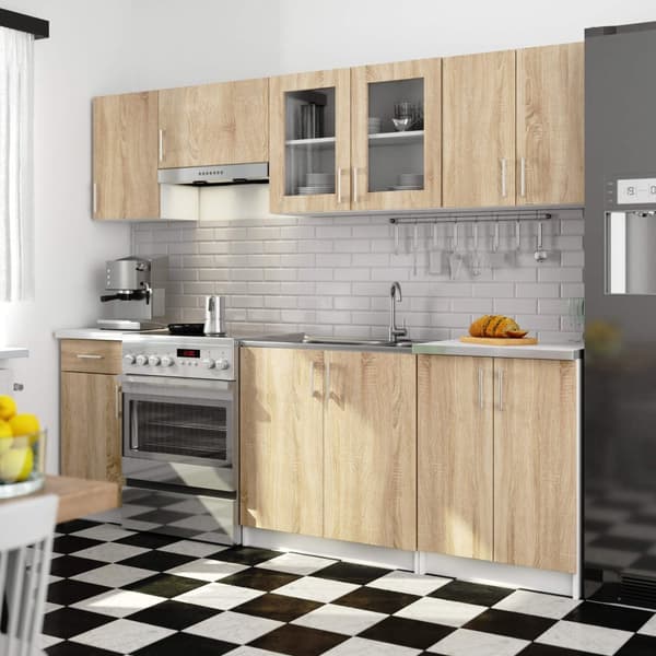Skab LIMA Vitrine W80 H580 HVID/DÆK SONOMA