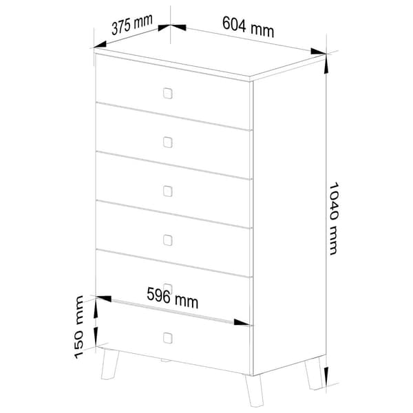 KOMMODE MOBI K-06 HVID SORT