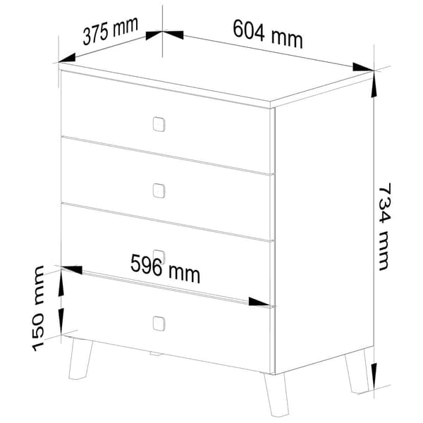 KOMMODE MOBI K-04 HVID SORT
