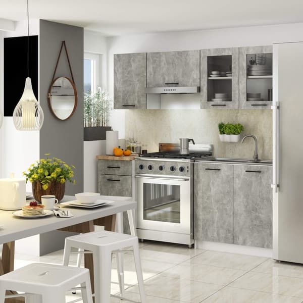 Skab OLIWIA Vitrineskab W80 H580 HVID / BETON