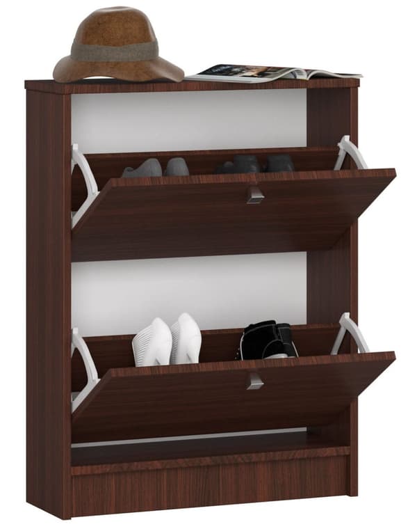 Sko skab 2 hængslede døre 60 cm - wenge