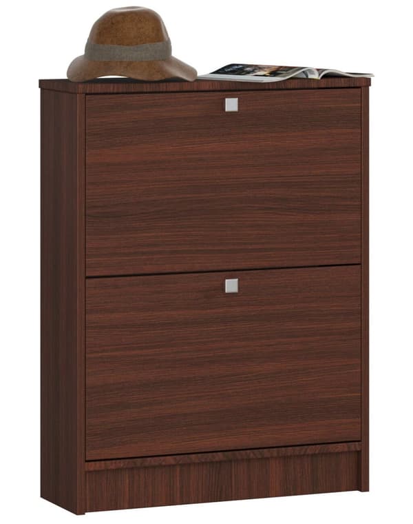 Sko skab 2 hængslede døre 60 cm - wenge