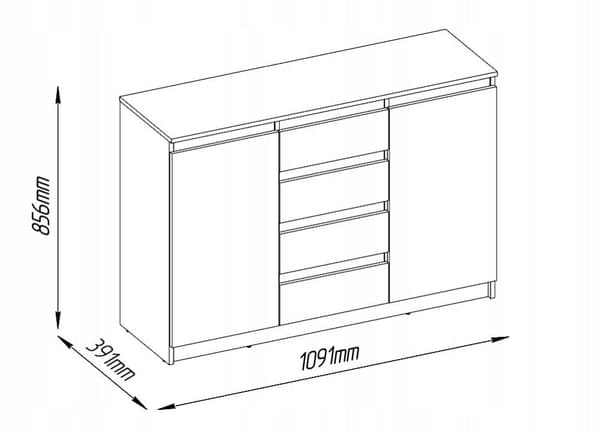 Komoda 2d 4s do sypialni salonu biura dąb artisan