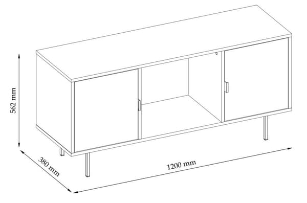 Szafka RTV 2 drzwi regał 125cm wotan metal nogi