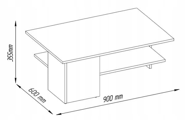 Sofabord 90x60x33,5 cm til stuen, grafithvid