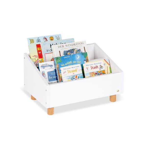 Rootz barnbokhylla 'Ando' - bokhylla för barn - plantskola - MDF och bok - 50 cm x 32 cm x 26 cm
