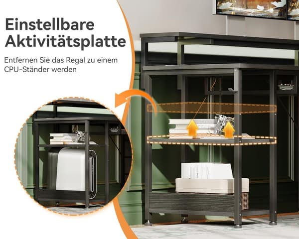 Kirjoituspöytä USB/AC Musta 140cm