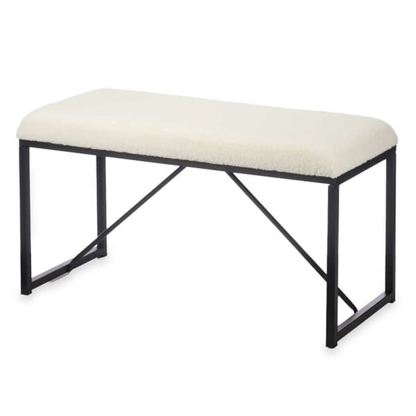 Bänk Gift Decor TR23063-1 Vit Metall Tyg 81 x 42 x 38 cm