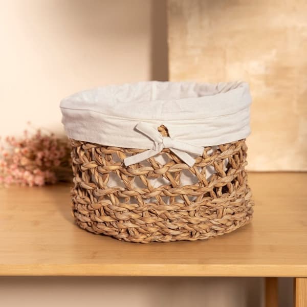 Opbevaringskurv | HINAI | rund med foring | 20x13cm | 873954