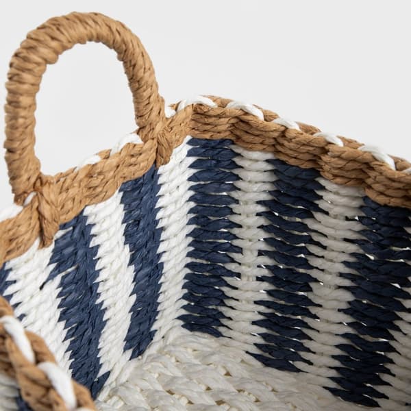 SENAR vävd förvaringskorg, blå, 2 st 28x19x15/22 cm / 25×16×14/21 cm