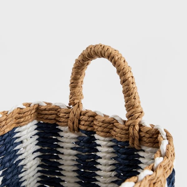 SENAR vävd förvaringskorg, blå, 2 st 28x19x15/22 cm / 25×16×14/21 cm