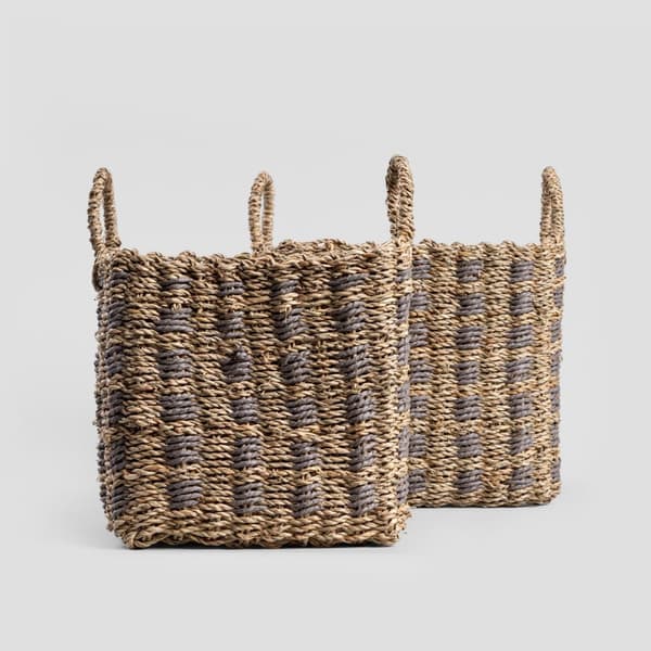 Vävd korg | GJORT | för förvaring av 2 st. | 28x28x26/32 cm / 25x25x24/30 cm | 736711