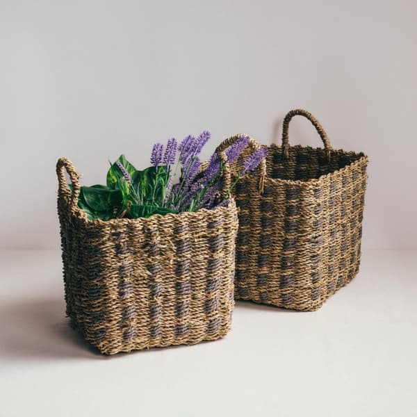 Vävd korg | GJORT | för förvaring av 2 st. | 28x28x26/32 cm / 25x25x24/30 cm | 736711
