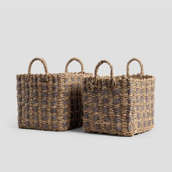 Vävd korg | GJORT | för förvaring av 2 st. | 28x28x26/32 cm / 25x25x24/30 cm | 736711