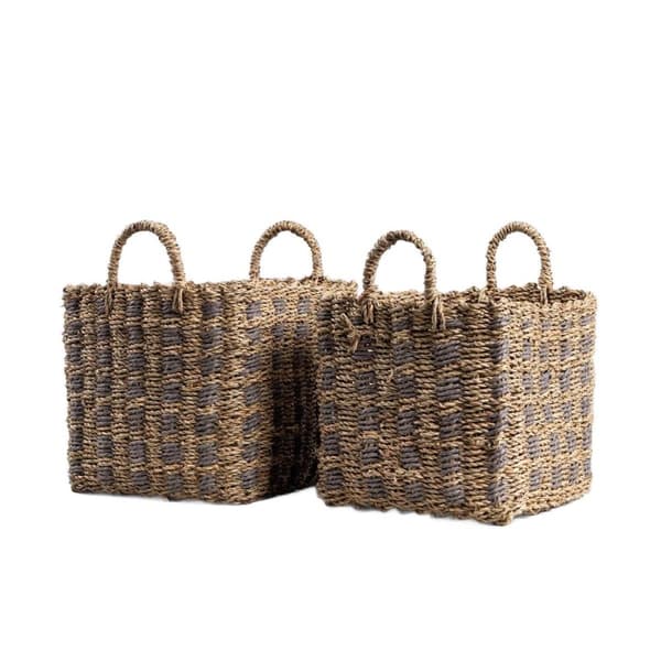 Vävd korg | GJORT | för förvaring av 2 st. | 28x28x26/32 cm / 25x25x24/30 cm | 736711